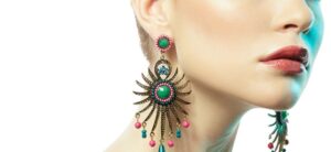 women wearing statement earrings