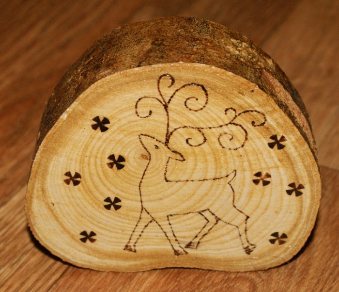 Pyrography Freestanding Reindeer