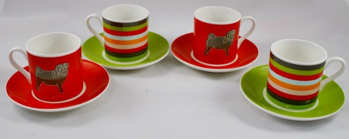 sabichi pug espresso cups