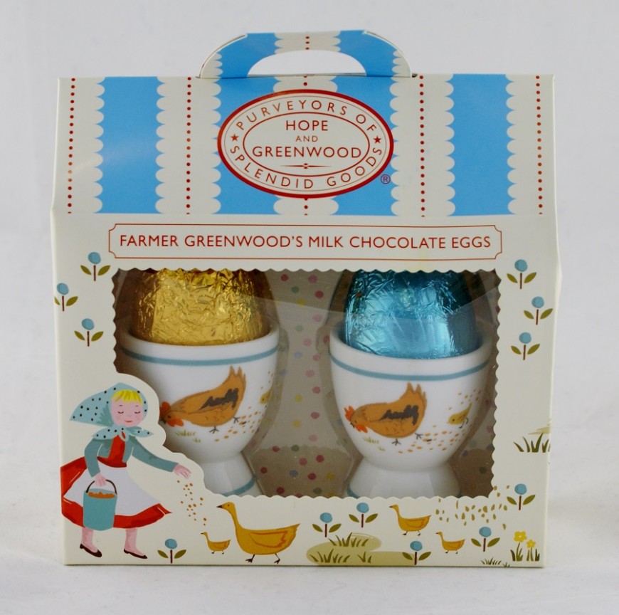 Farmer Greenwood's Milk Chocolate Eggs & Egg cups