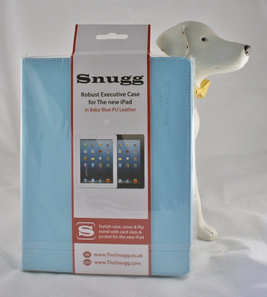 Snugg iPad 4 Executive Case Cover and Stand in Baby Blue Leather