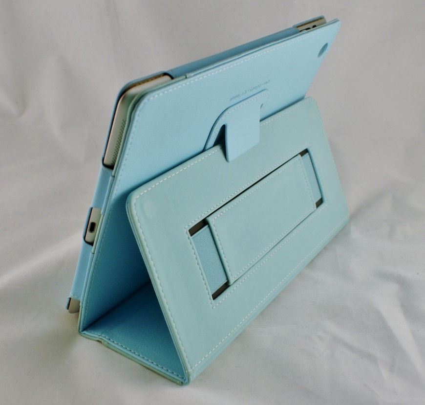 Snugg iPad 4 Executive Case Cover and Stand in Baby Blue Leather