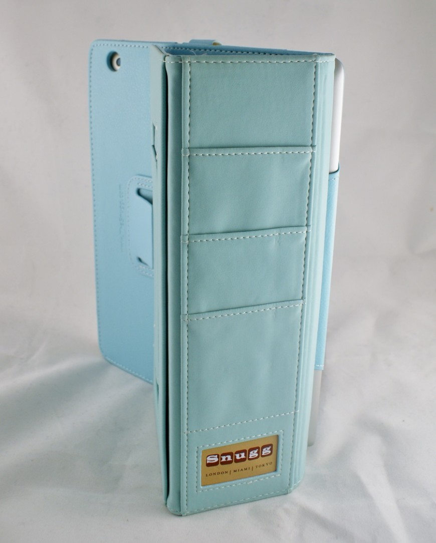 Snugg iPad 4 Executive Case Cover and Stand in Baby Blue Leather