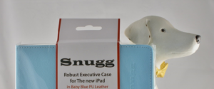 Snugg iPad 4 Executive Case Cover and Stand in Baby Blue Leather