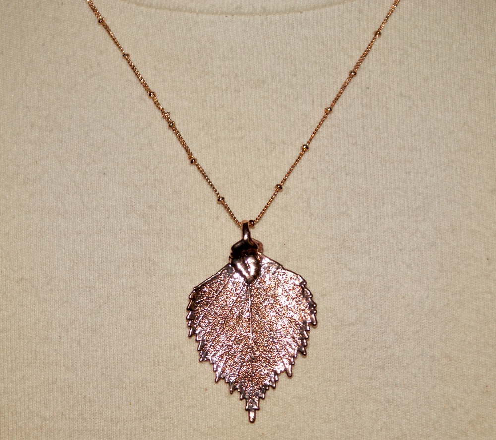 Grace and Valour Birch Real Leaf Necklace