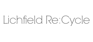 Text reading Lichfield Re:Cycle in a sleek, minimalist font on a white background.