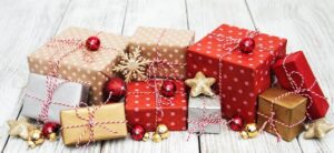 pile of Christmas presents
