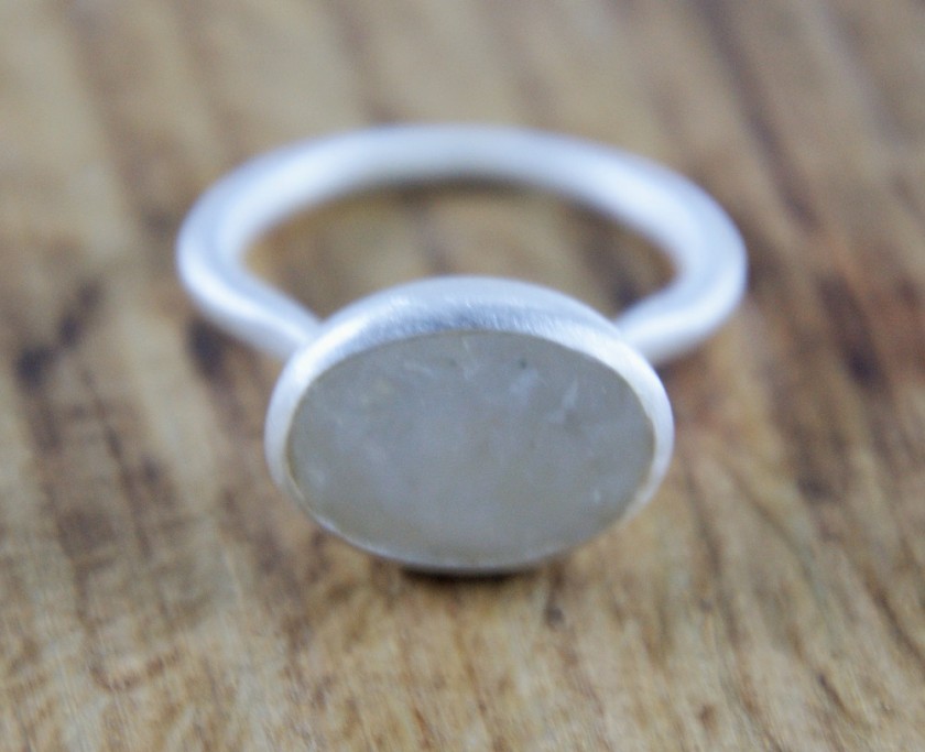 Silver Roman Ring With Moonstone via Popmap