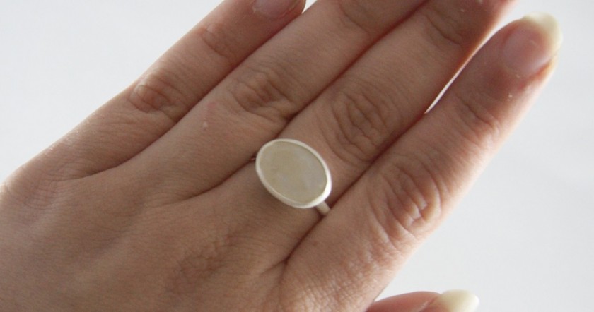 Silver Roman Ring With Moonstone via Popmap