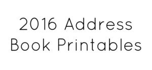 Address Book Printables