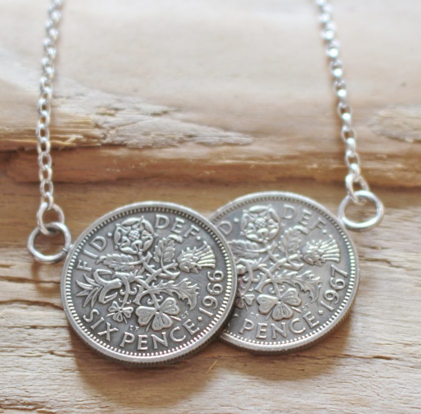 Double Sixpence Coin Necklace