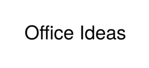 Text reading Office Ideas displayed in black font on a white background.