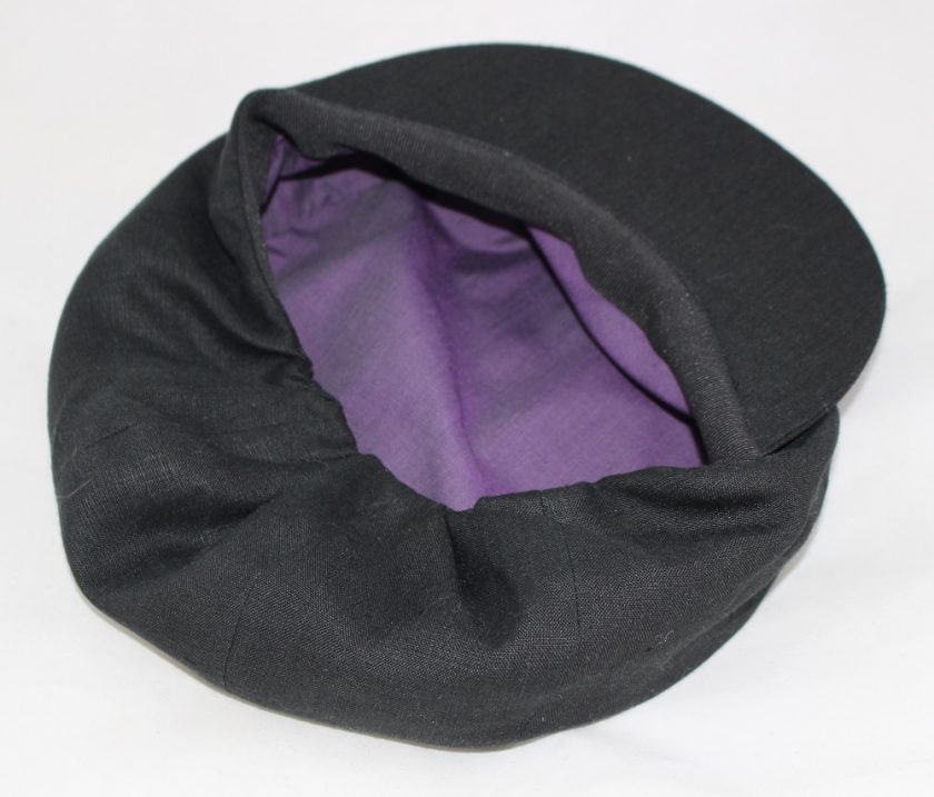 Wearmakers La Coppola Storta Meusa Newsboy Cap in Black Cotton