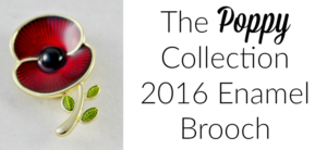 Poppy Collection Enamel and Leaf Brooch Medium Gold