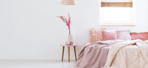 pink toned bedroom