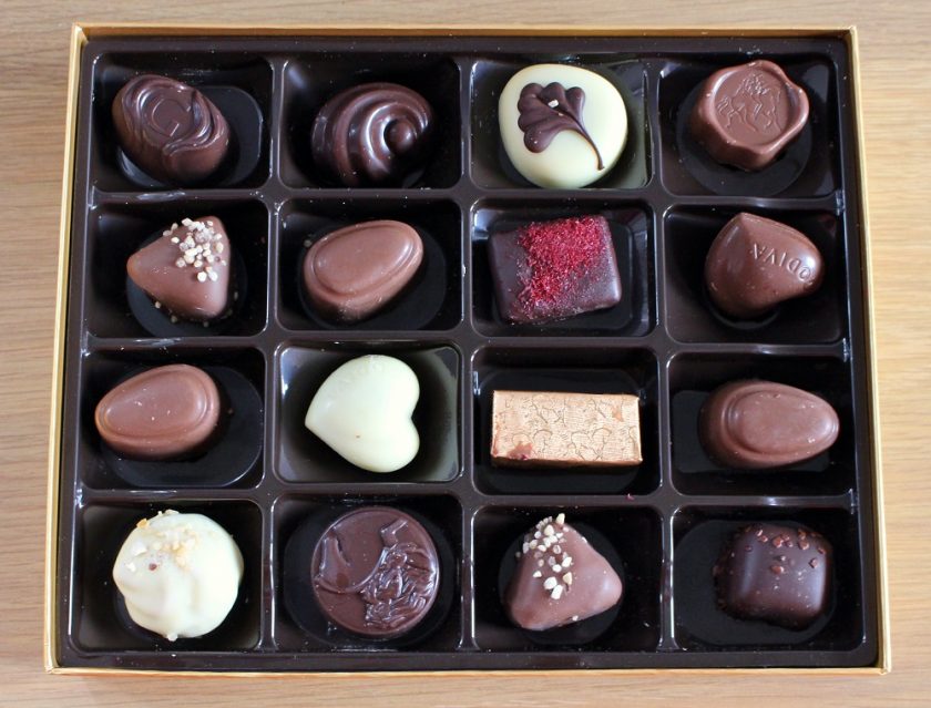 Godiva Chocolate inside the box