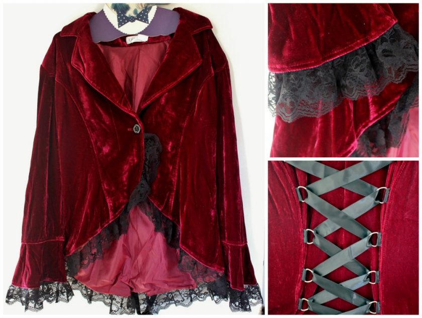 Chic Star Plus Size Burgundy Gothic Corset Jacket