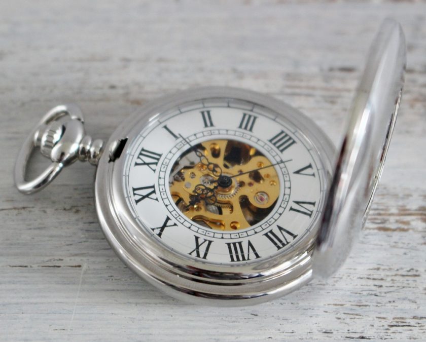 Personalised Skeleton Pocket Watch