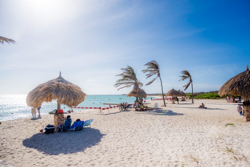 Palapas on Arashi Beach