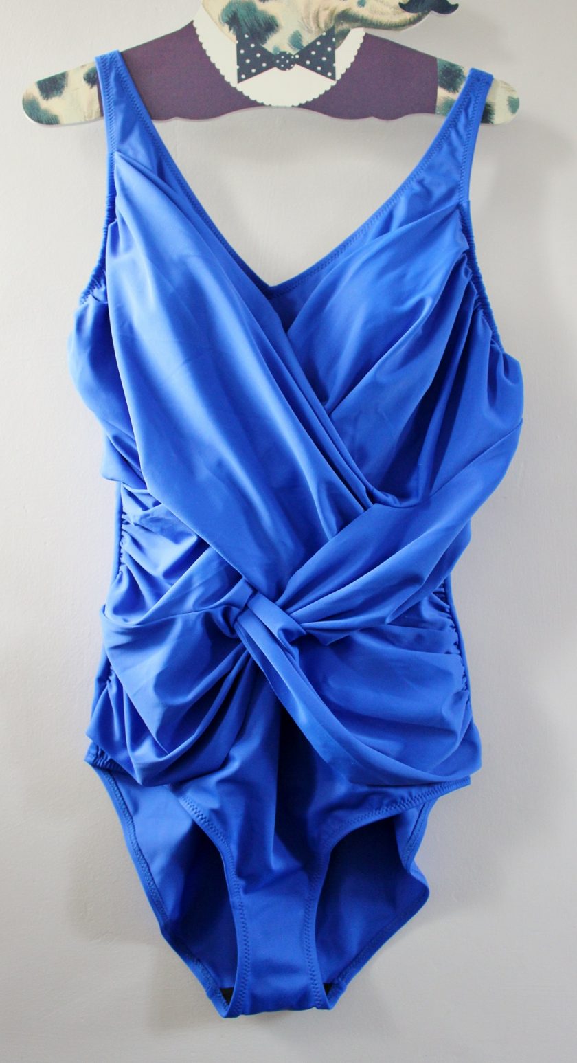 POUR MOI ROUCHED V NECK CONTROL SWIMSUIT