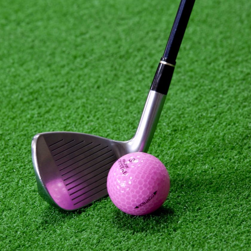 Golf Club with Pink Ball