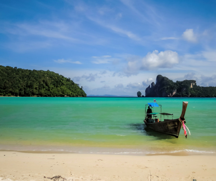 boat nestling on the shoreline