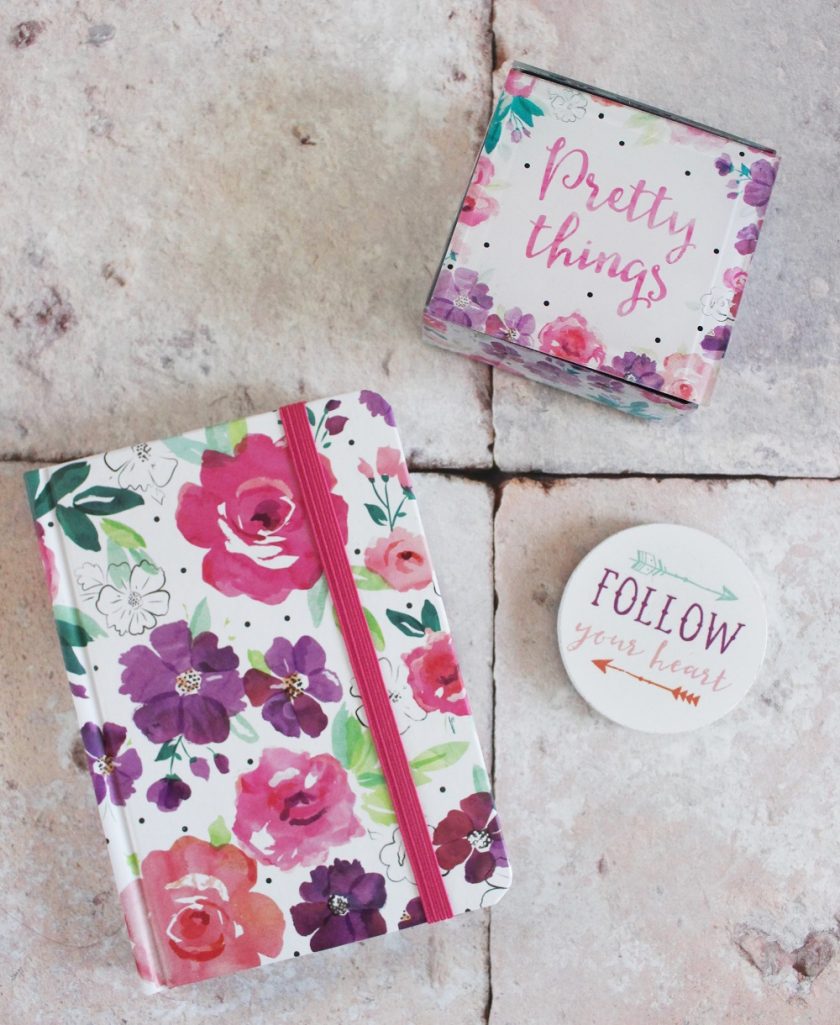 Follow Your Heart Magnet, Floral Notebook and Pretty Things keepsake box