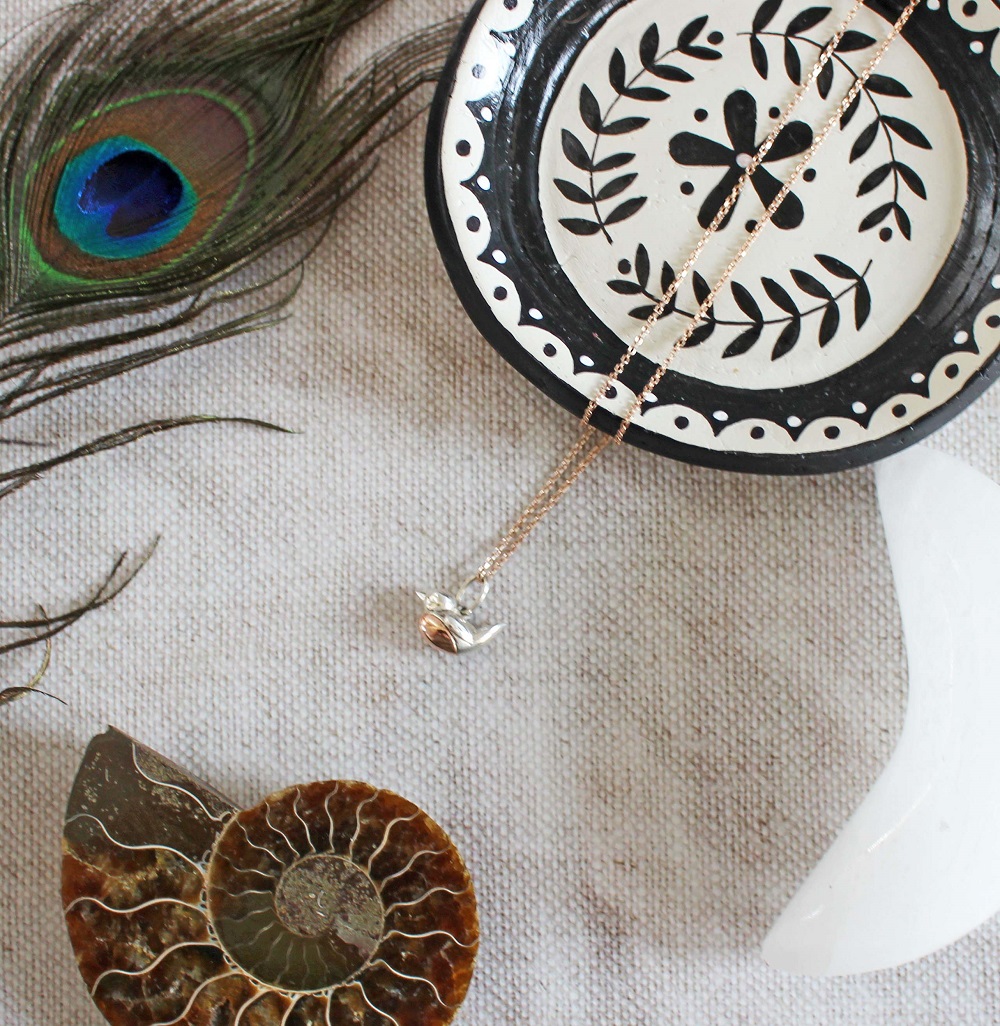 Photograph of the Sterling Silver Robin Necklace from Inscripture