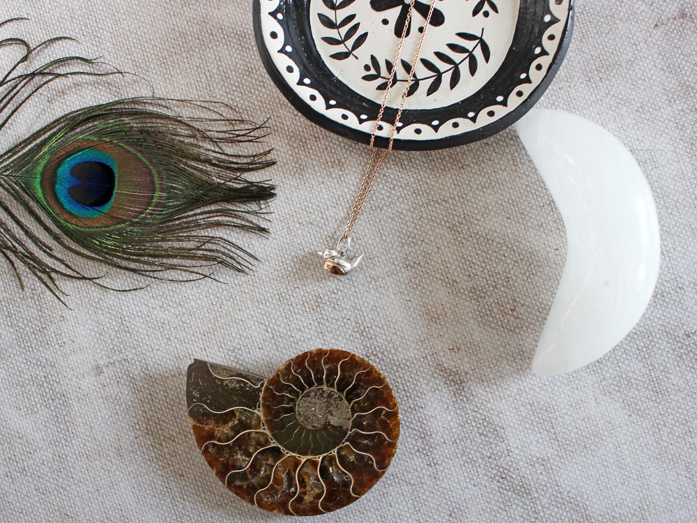 Photograph of the Sterling Silver Robin Necklace from Inscripture