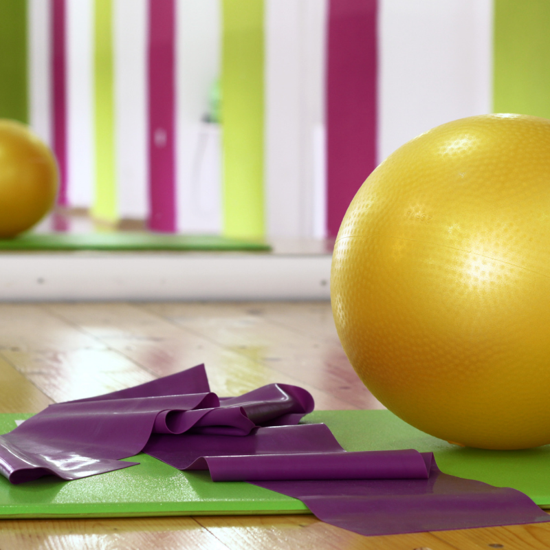 Gym Equipment - ball and bands.