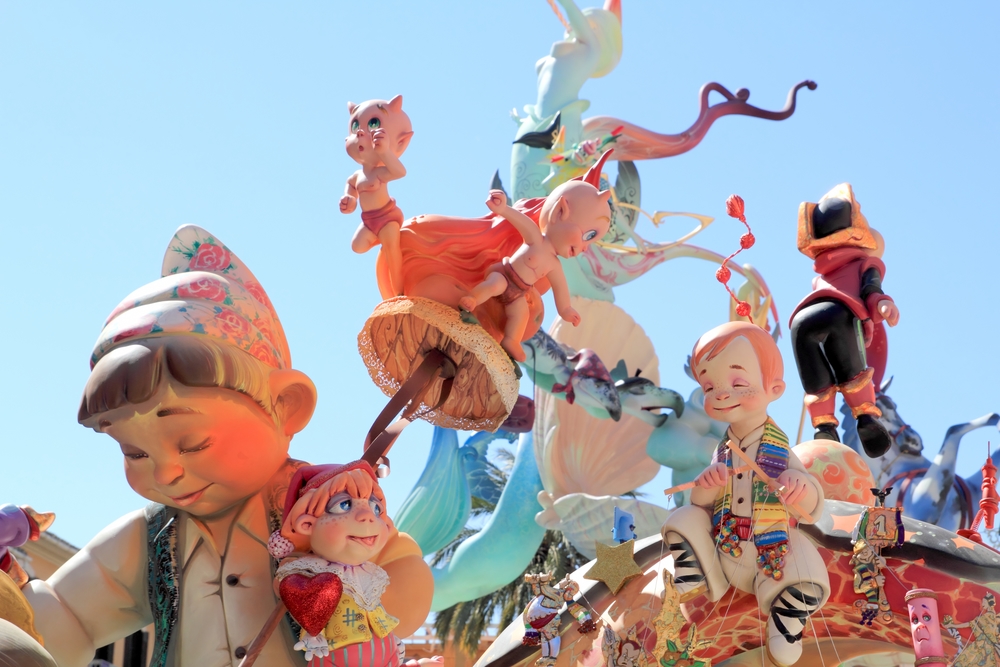 fallas from Valencia papier mache popular fest figures sculpture in Spain