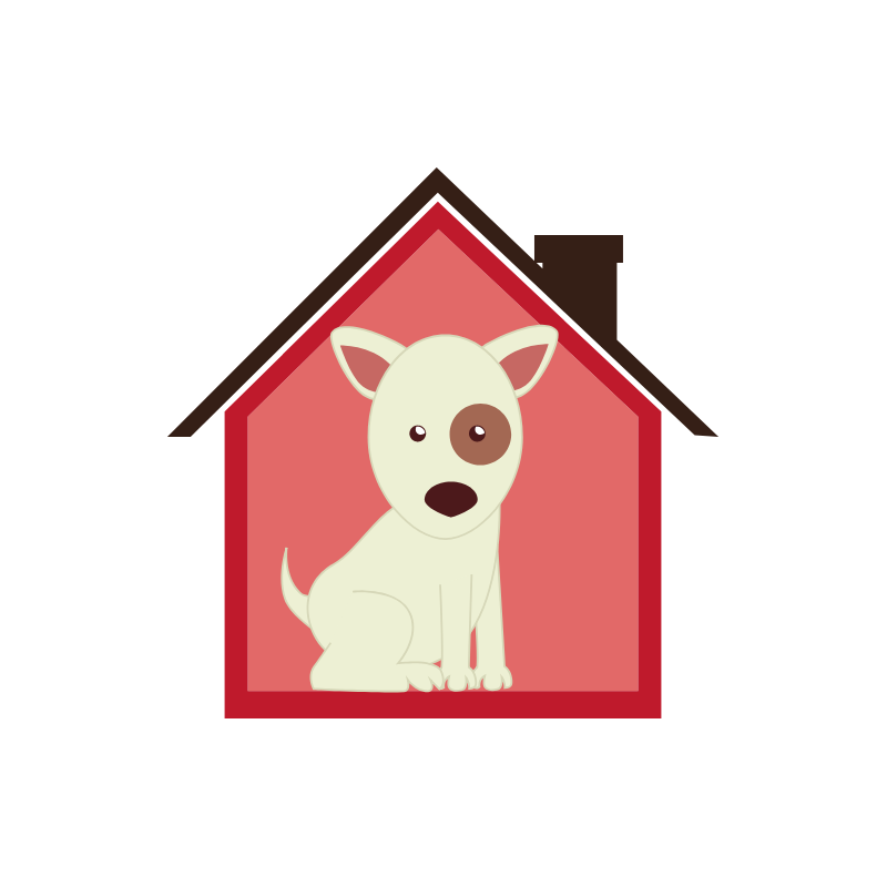 vector dog in a kennel