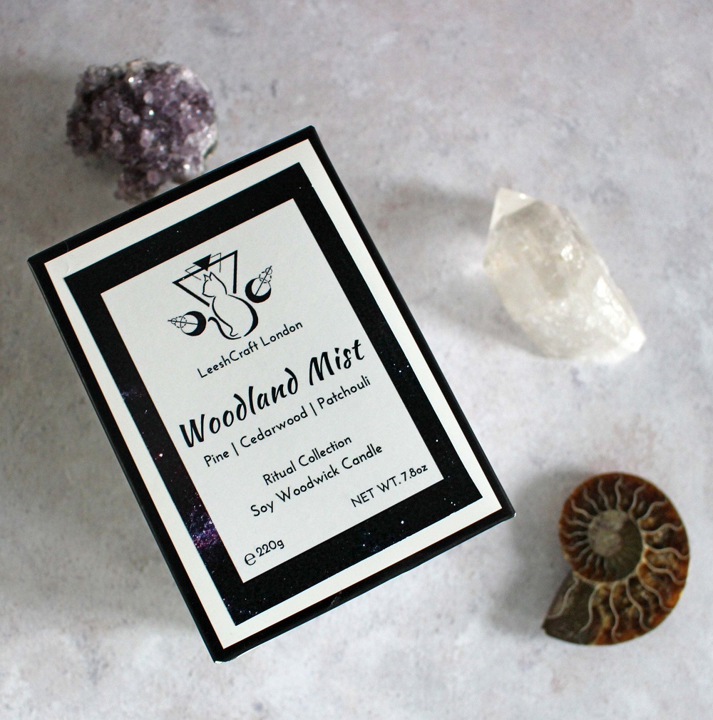 LeeshCraft London Candles Woodland Mist Rituals Collection Picture of the box.