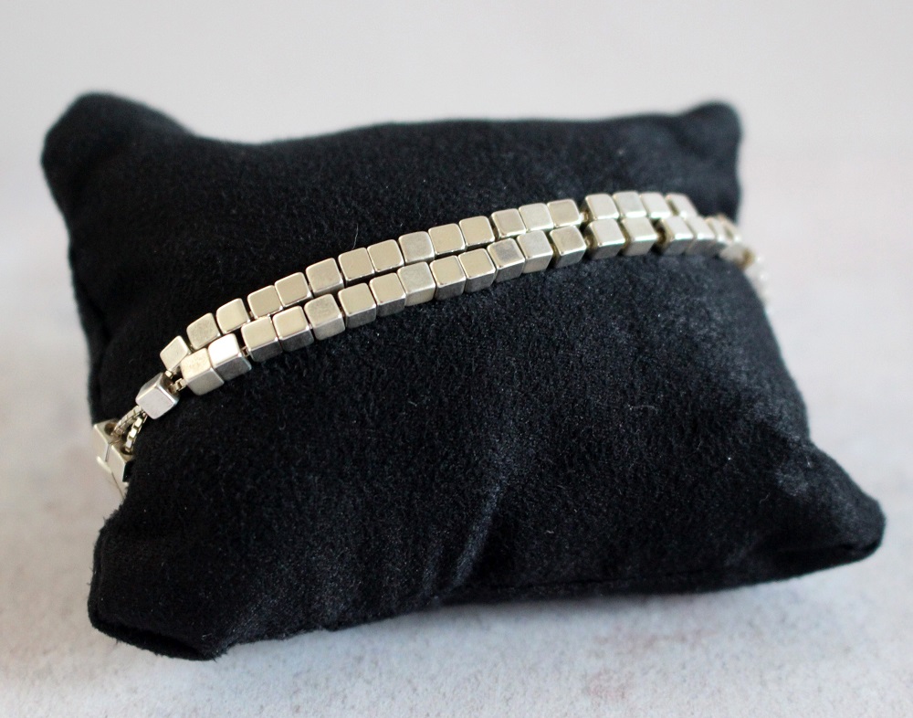 Links of London Cubist Double Row Silver Bracelet