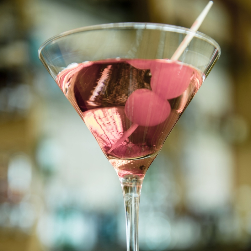 close up of a cocktail glass