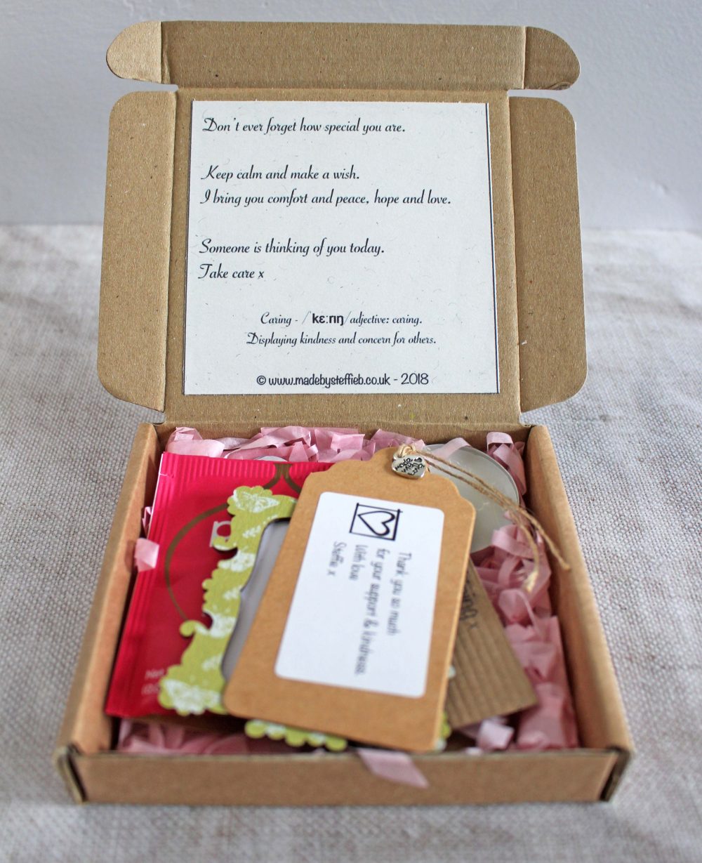 made by steffie b care box view of the box it comes in