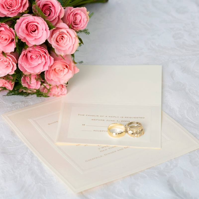 flowers, invites and rings