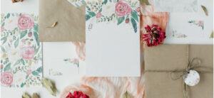 picture of invites and flowers