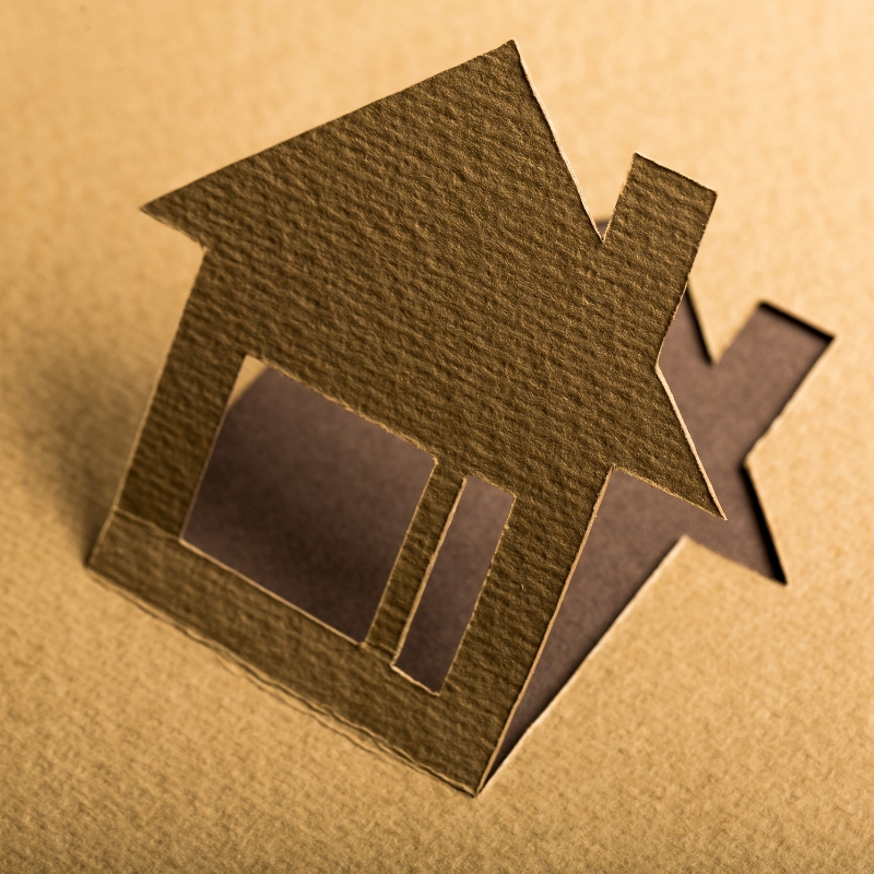 shape of a house made form paper