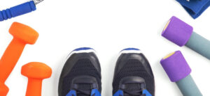 weights and work out shoes
