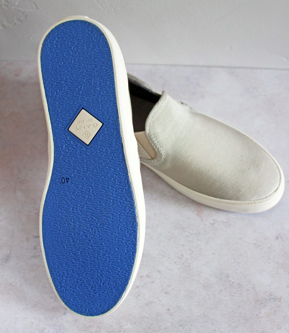 GANT Zoee Slip-on Plimsoles in Silver one placed upside down