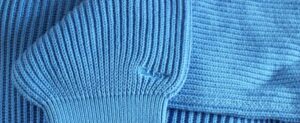 GANT Comfy Ribbed Crew Sweater in Palace Blue Close up off Cuff