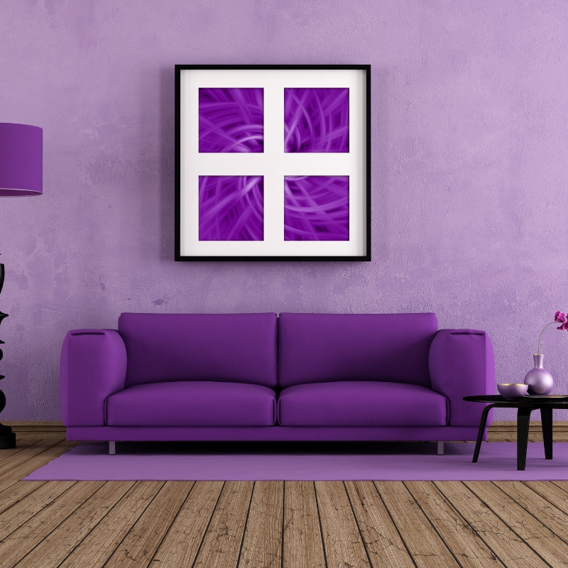 purple living area