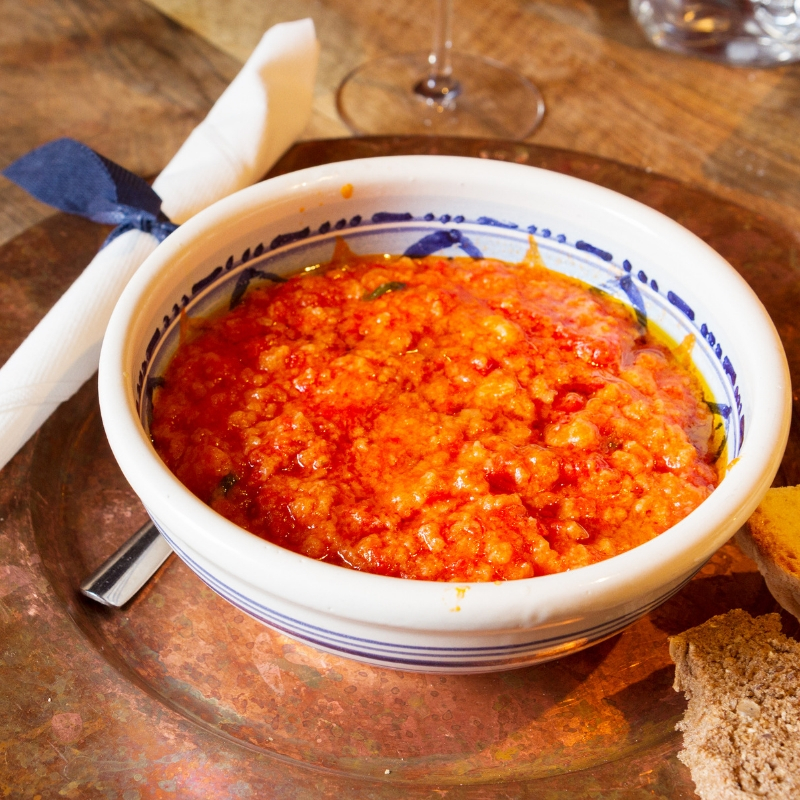 soup with tomatoes and bread