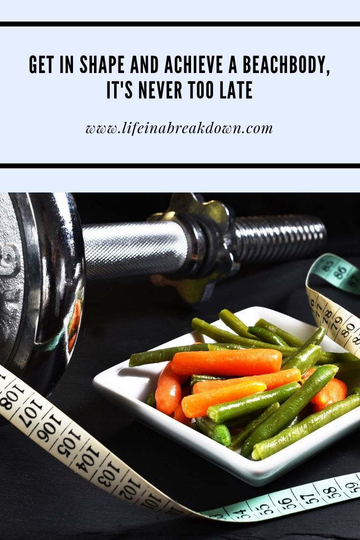 Get in Shape and Achieve a Beachbody its Never Too Late Pin Image