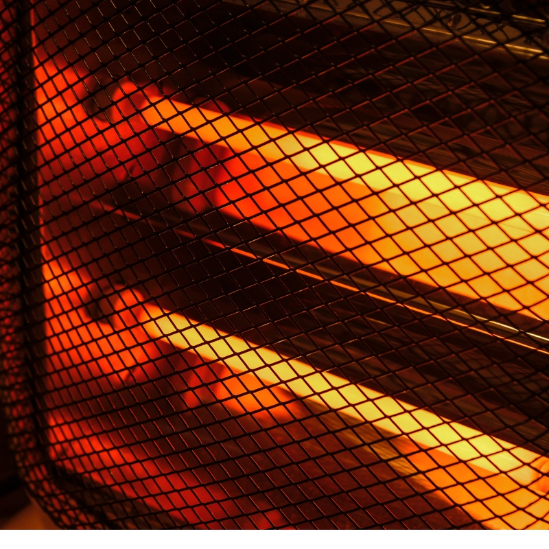 close up of a space heater