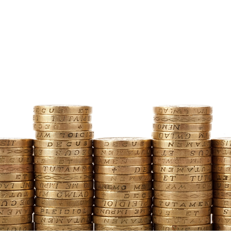 row of pound coins