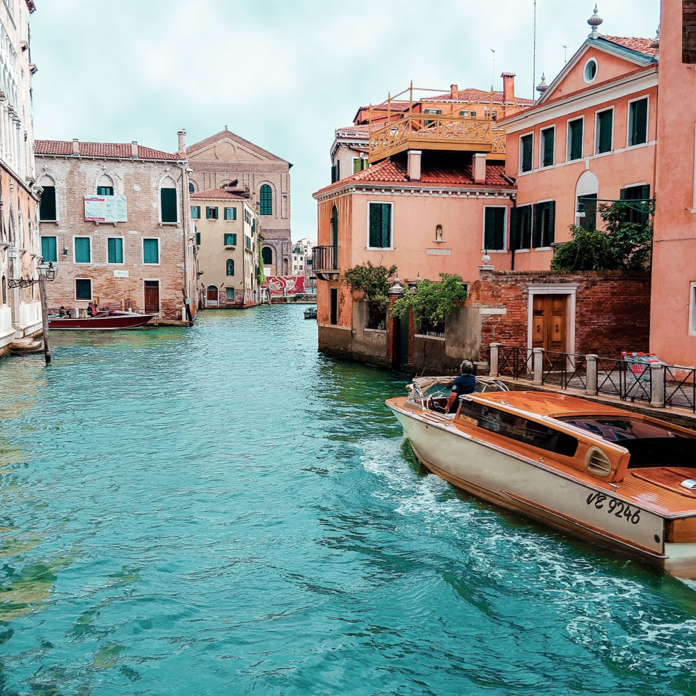 River going through a city