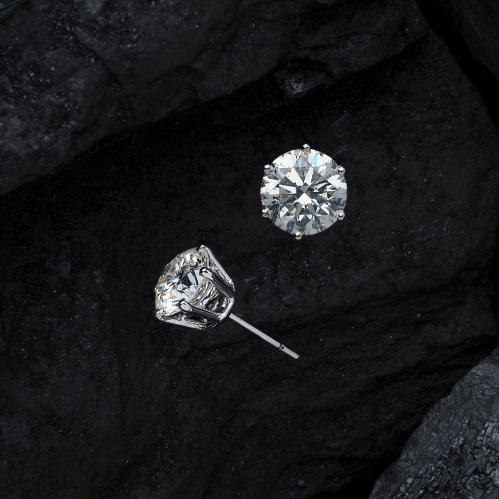 pair of diamond earrings