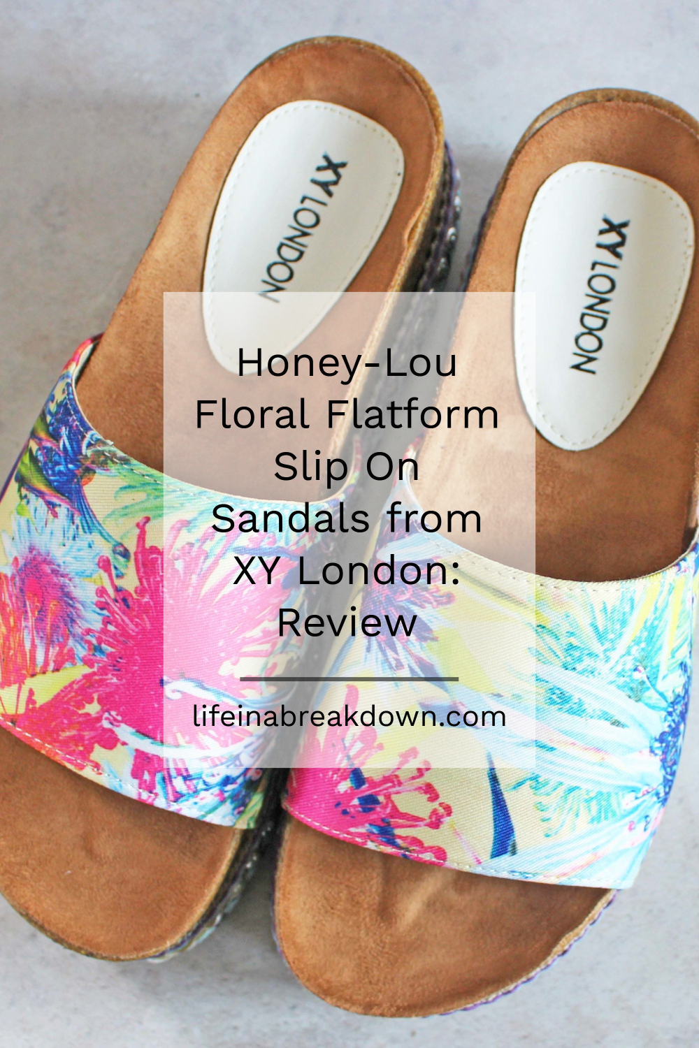 Honey Lou Floral Flatform Slip On Sandals from XY London Review #shoes #rainbow #fbloggers #fashion